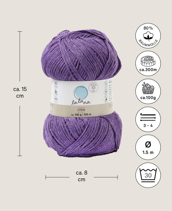 Immagine prodotto Lalana Lana Lydia, filato d'ordito 1,5 mm x 300 m, 100 g (300 m)