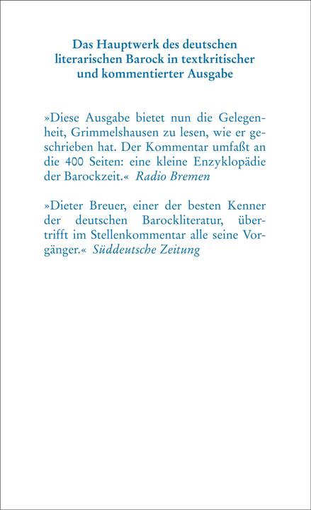 Nährwerte und Zutaten Simplicissimus Teutsch (Deutsch, Hans Jacob Christoffel von Grimmelshausen, 2005)