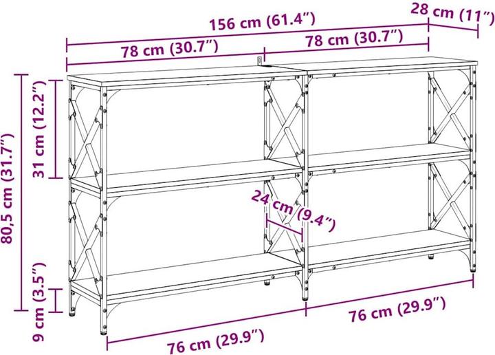 Produktbild vidaXL Konsolentisch (28 x 156 x 80.50 cm)