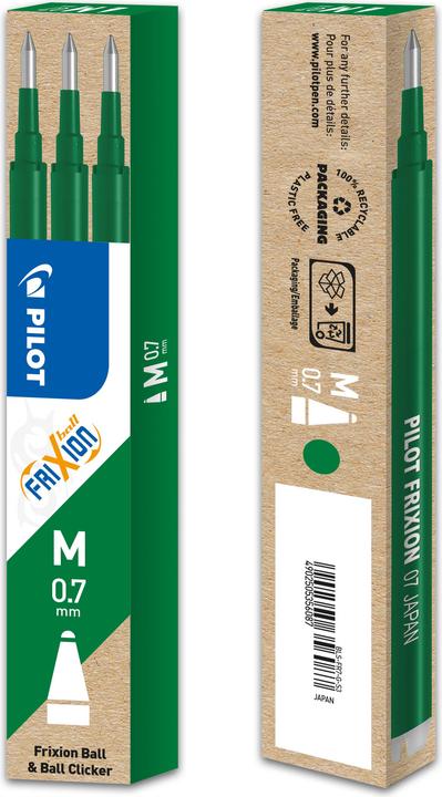 Produktbild Pilot FriXion Refill Set à 3 (3 Stück, Grün, 0.35 mm)