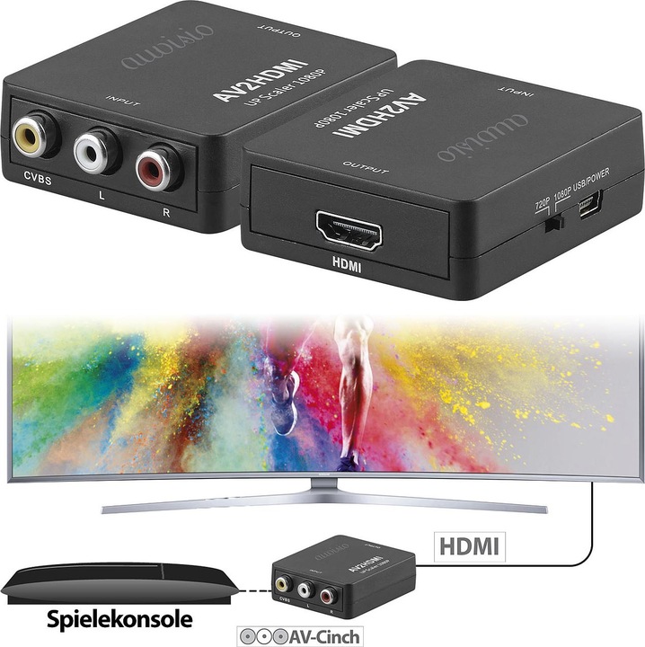 Actual product image Auvisio AV RCA to HDMI (Analog -> Digital)
