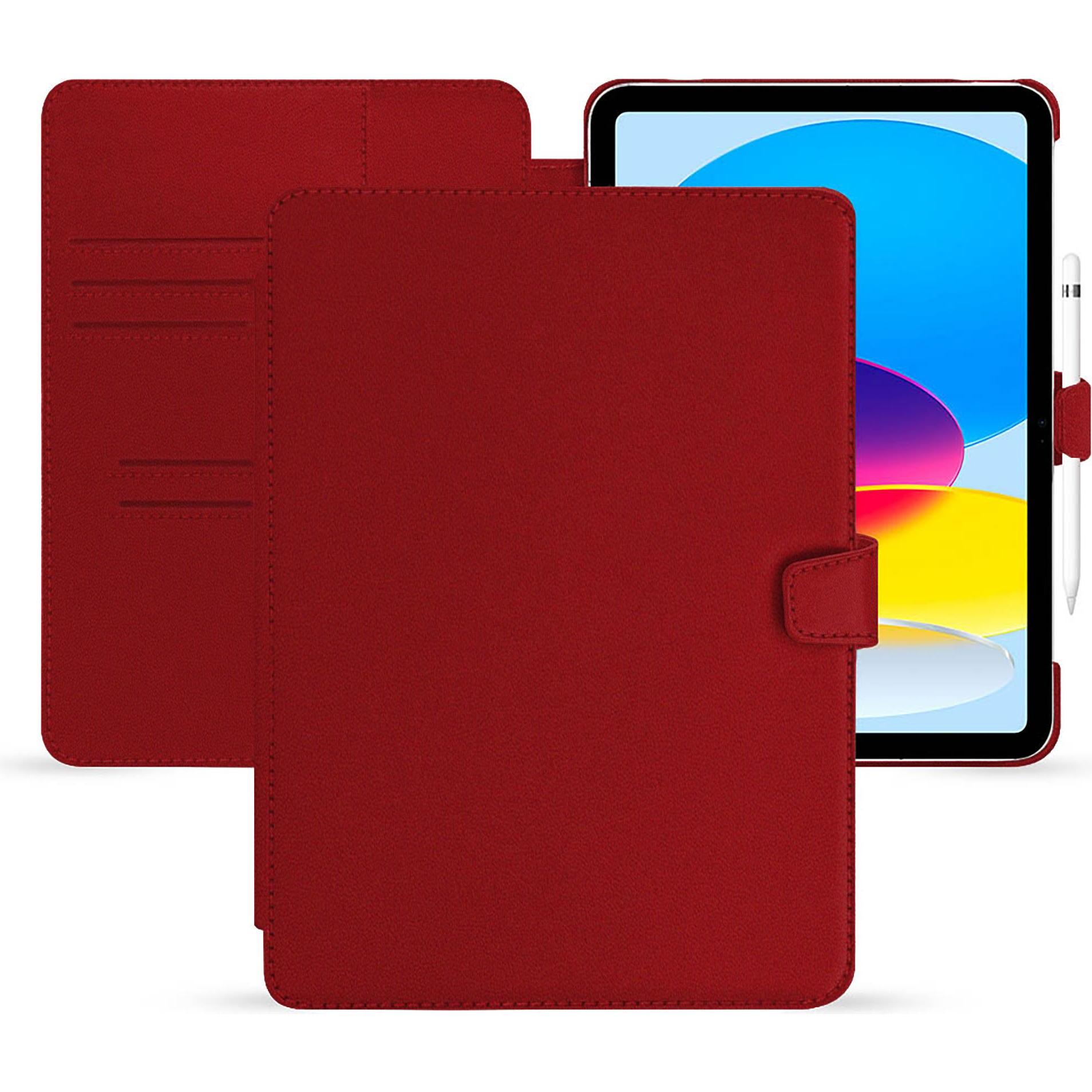Noreve Lederschutzhülle Apple iPad (2022) (iPad 2022 (10. Gen)), Tablet Hülle, Rot