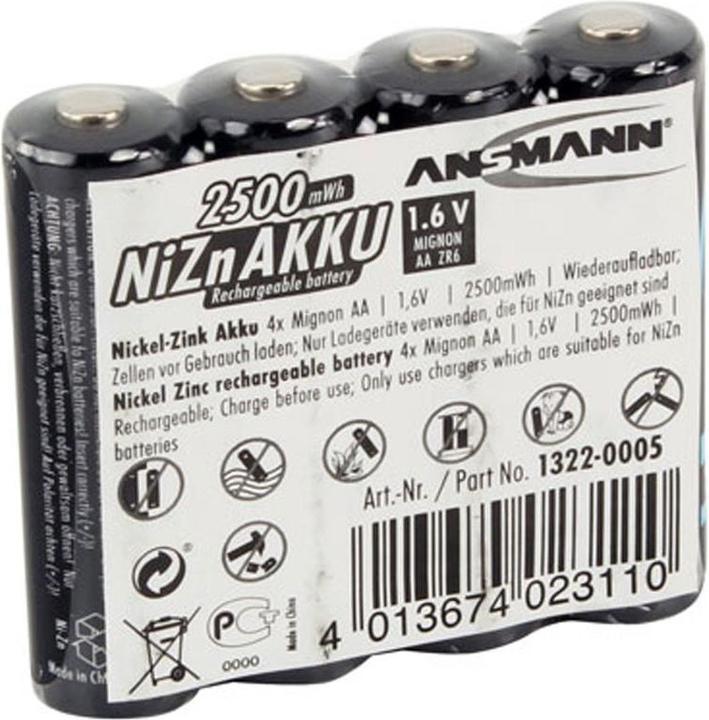 Image du produit Ansmann Pile NiZN (4 pcs, AA, 1500 mAh)