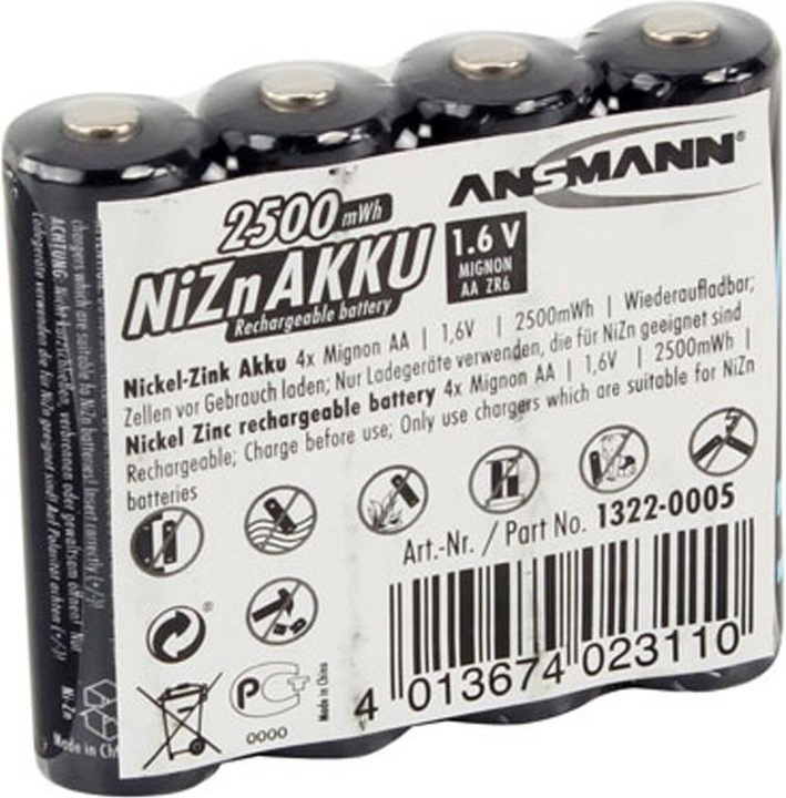 Actual product image Ansmann NiZN battery (4 pcs., AA, 1500 mAh)