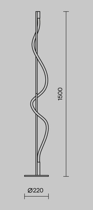 Produktbild Maytoni Tau LED Stehleuchte, Stehlampe 15W Schwarz Warmweiss (450 lm)