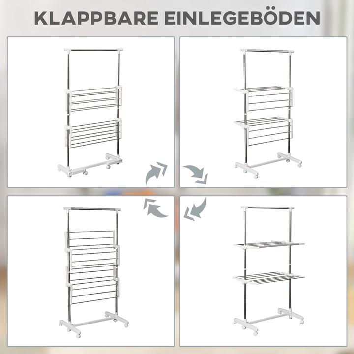 Nährwerte und Zutaten Homcom Turmwäscheständer mit 2 Ebenen