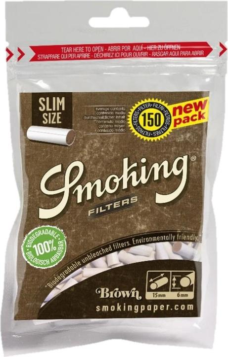 Smoking Slim Watte-Filter Brown Bio 1x150