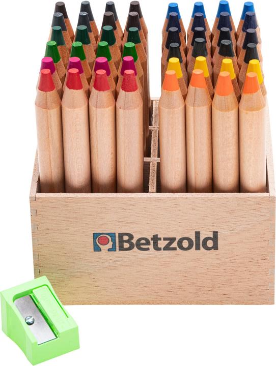 Produktbild Betzold Buntstifte, 48 Stück im Holzaufsteller, mit Spitzer (48x)