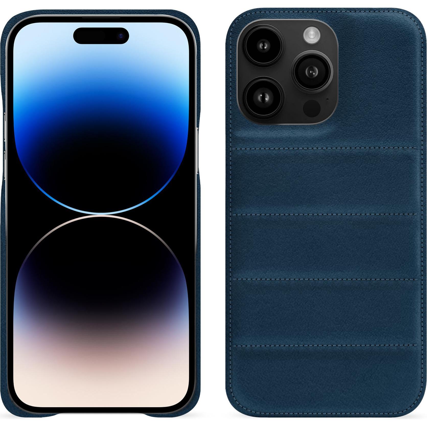 Noreve Lederschutzhülle (Apple iPhone 15 Pro Max), Smartphone Hülle, Blau