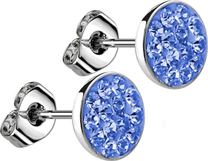 Immagine prodotto Star Piercing Orecchini a perno in argento con cristallo azzurro (senza ottone, Acciaio chirurgico 316L)