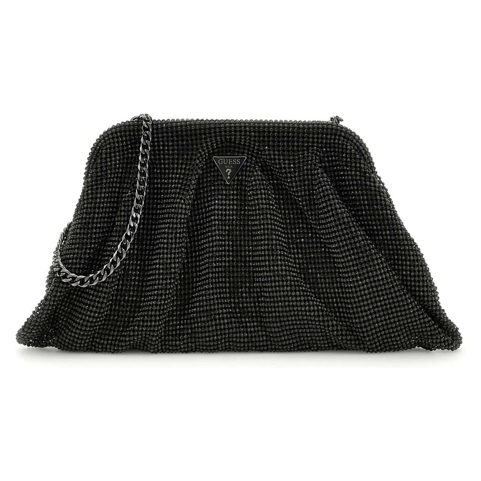 Guess, Damen, Handtasche, Zalina Frame Clutch, Schwarz