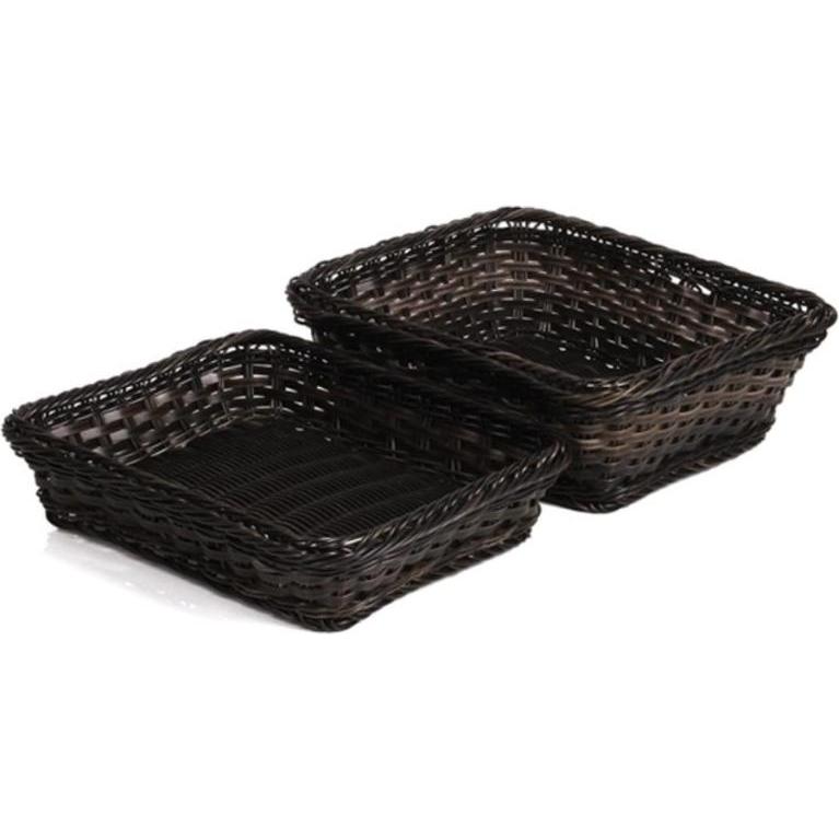 APS GN 1/2 Korb 32.5x26.5cm h:10cm schwarz-braun, Brotaufbewahrung, Braun