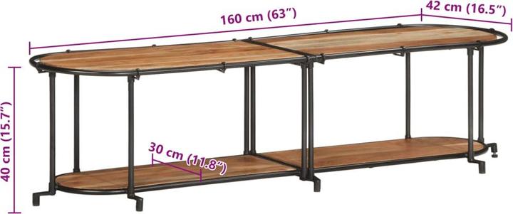 Immagine prodotto vidaXL Mobile TV Mobile TV basso Tavolo TV in legno massiccio di acacia (160 x 42 x 40 cm)