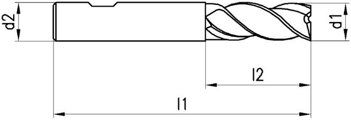 Actual product image Neriox Solid carbide cutter short, coated, HB