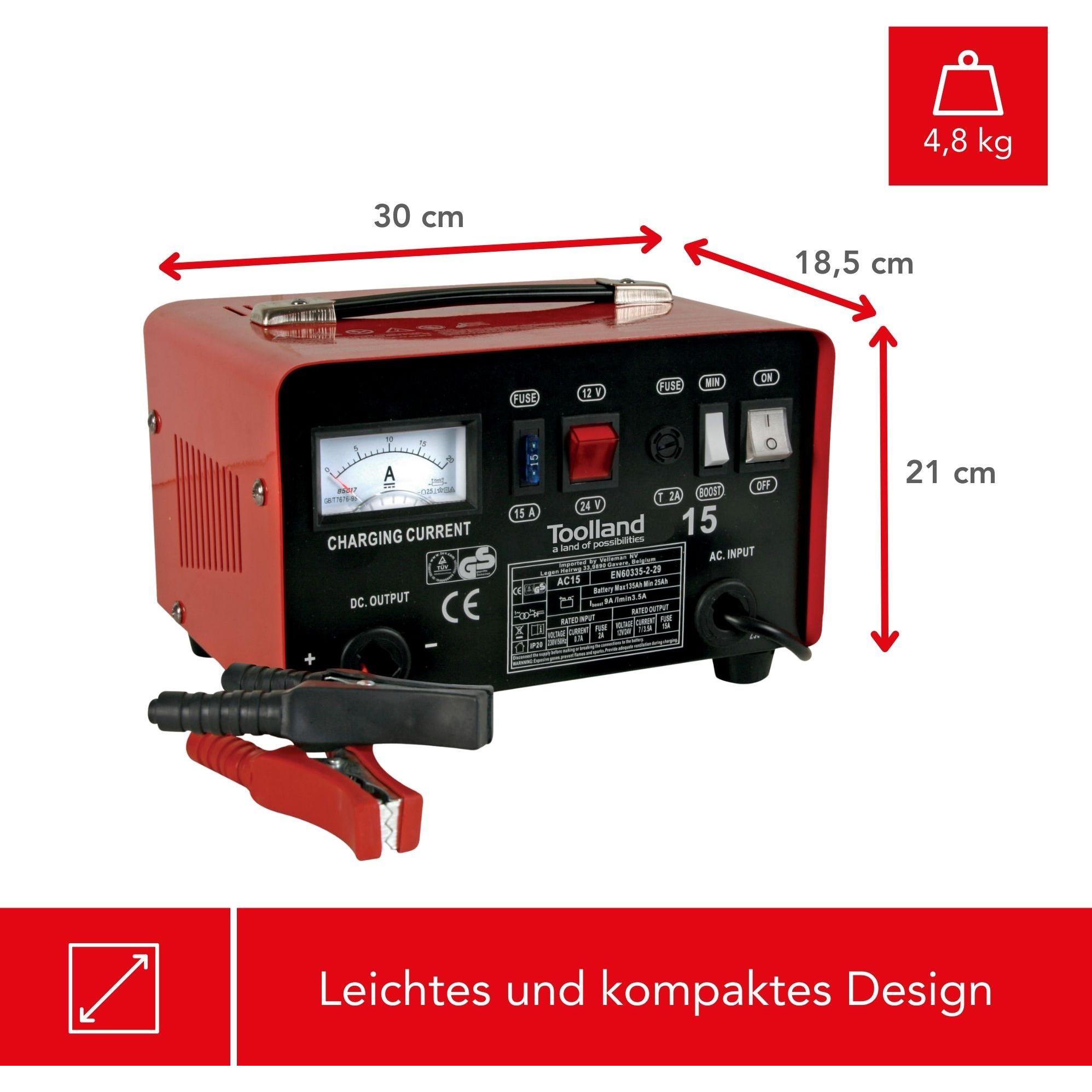 Perel, Caricabatterie per auto, Caricabatterie Per Batterie Al Piombo Da 12/24 V - Con Funzione Boost - 9 A