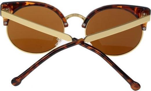 Actual product image Hermex Cat Eye Vintage Retro 80s Sunglasses UV400 - Brown Leopard