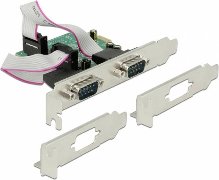 Actual product image Delock PCI Express card > 2 x Serial RS-232 High Speed 921K with power supply