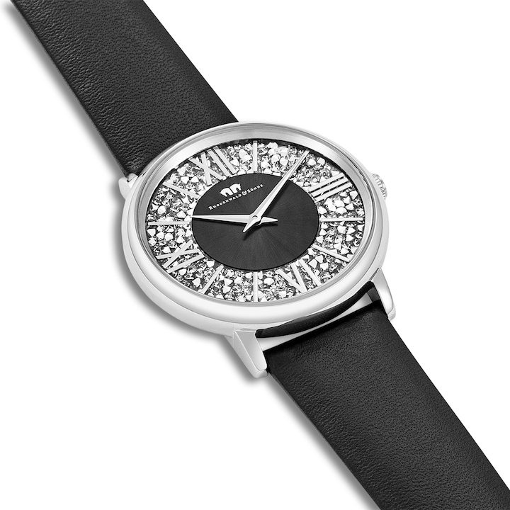 Image du produit Montre à quartz Pamina en cuir véritable noir - 23870 (Montre analogique, 36 mm)