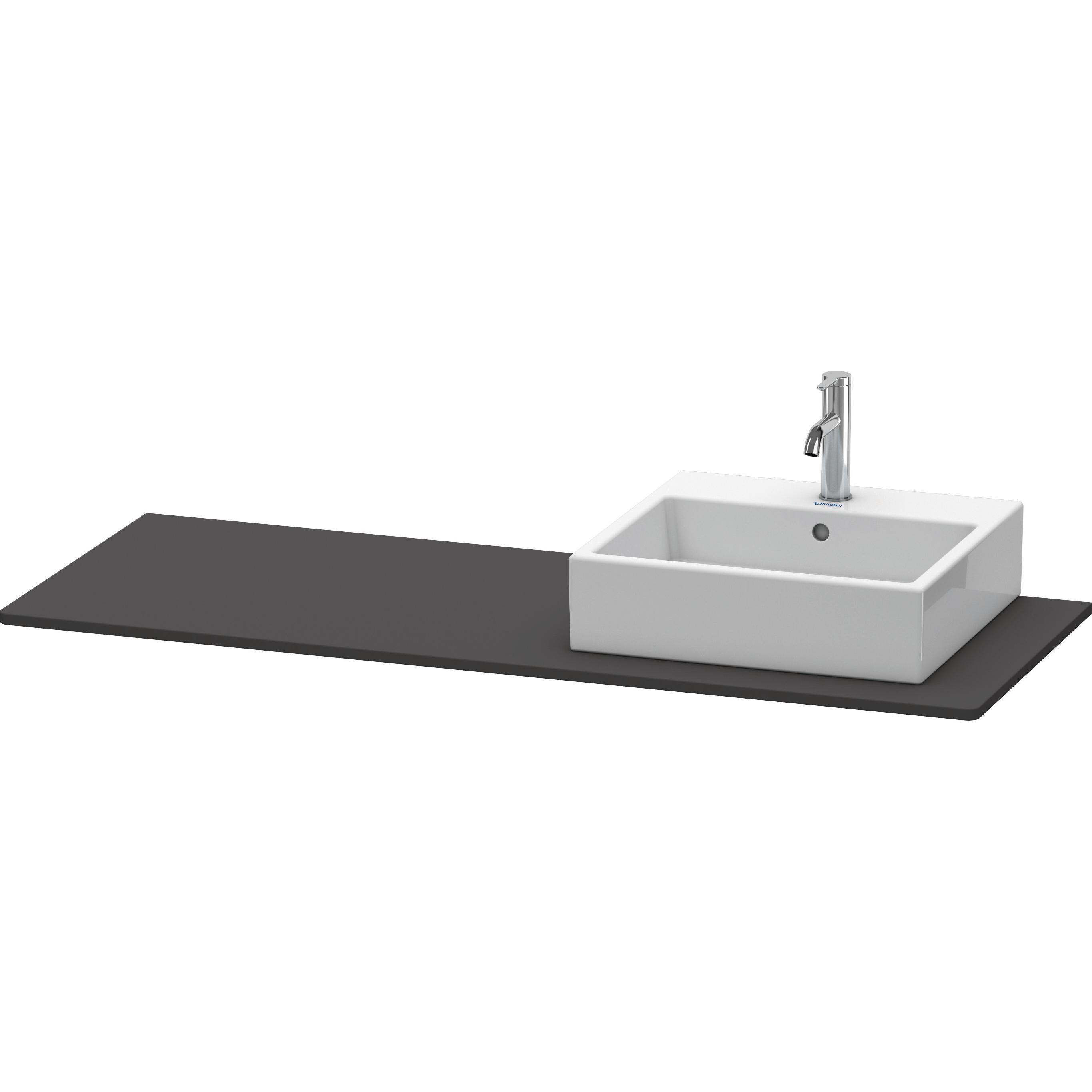 Duravit, Consolle per lavabo, Console XSquare, 1 découpe à droite, 1400x16x550mm, XS060GR8080, XS060GR8080