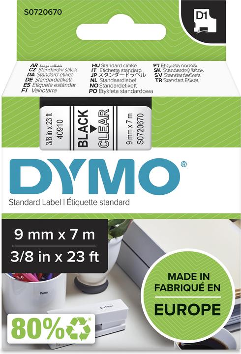 Produktbild Dymo S0720670 Standardband (0.90 cm, Schwarz)