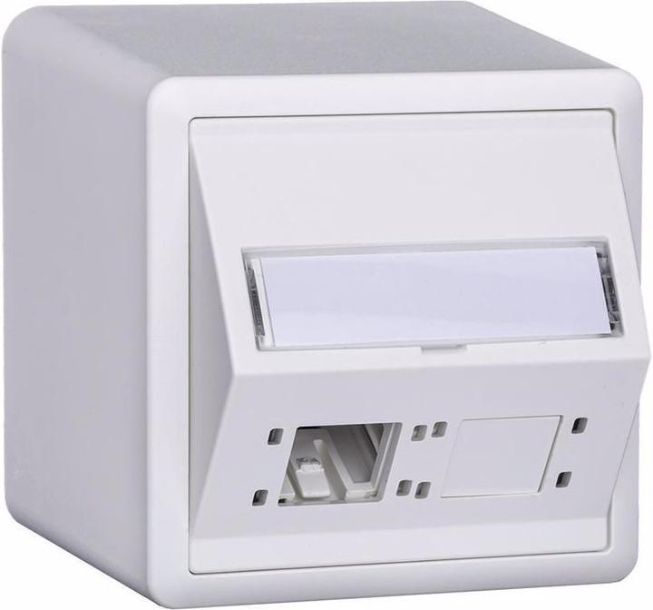 Actual product image R&M Network outlet EDIZIOdue 74x74 2 port empty white for cat 6A