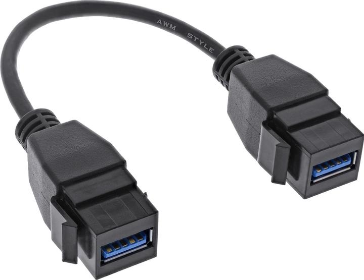 Actual product image InLine ® USB 3.2 Gen1 2x keystone adapter cable, 2x USB A keystone socket, 0.2m (0.20 m, USB 3.2 Gen 1)