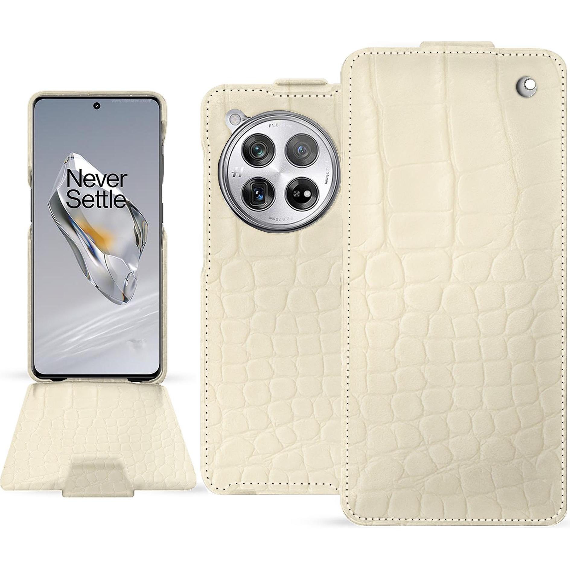 Thumbnail - Noreve Lederschutzhülle vertikal (OnePlus 12), Smartphone Hülle, Weiss