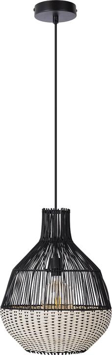 Actual product image Nino Leuchten 30810108Pendant lamp 'Milena' rattan black natural 1flg (E27)