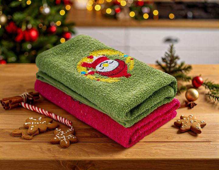 Produktbild L'essentiel Xmas Red Green Wash Towel Set 2 Pieces (30 x 50 cm)