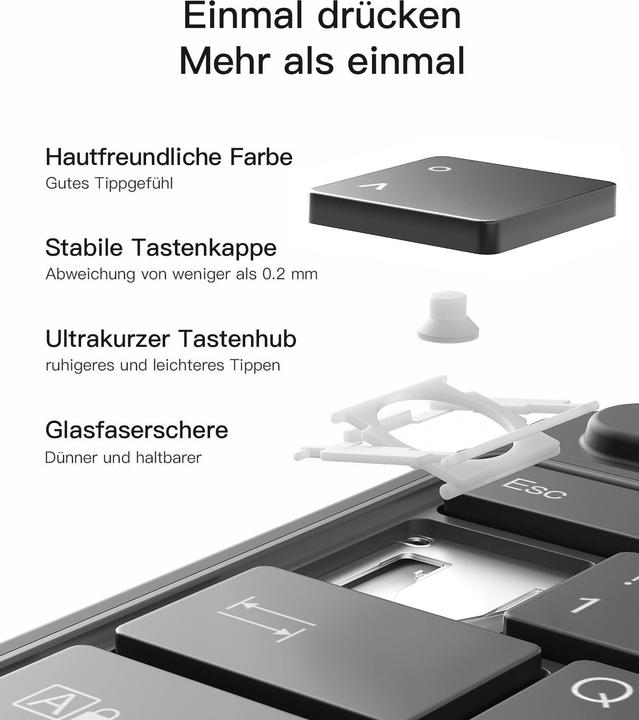 Image du produit Inateck Keyboard Surface gray, Sureface Pro 8-11 Compatible (DE, Sans fil)