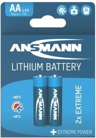 Actual product image Ansmann Lithium Batterie Mignon, AA, Lithium Extreme, 2er Blister (2 pcs., AA)