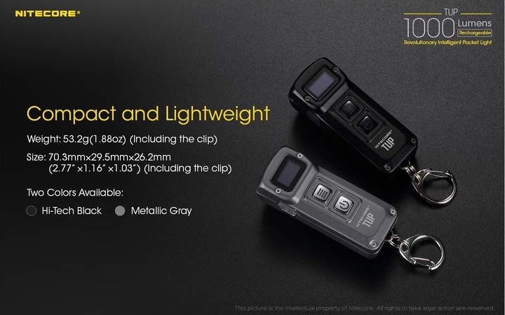 Actual product image Nitecore TUP - black (7.03 cm, 1000 lm)