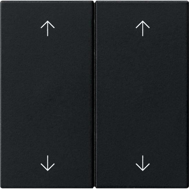 Gira Rocker 2f Frecce Sistema 55 Nero m 5387005, Pulsante + Interruttore, Nero