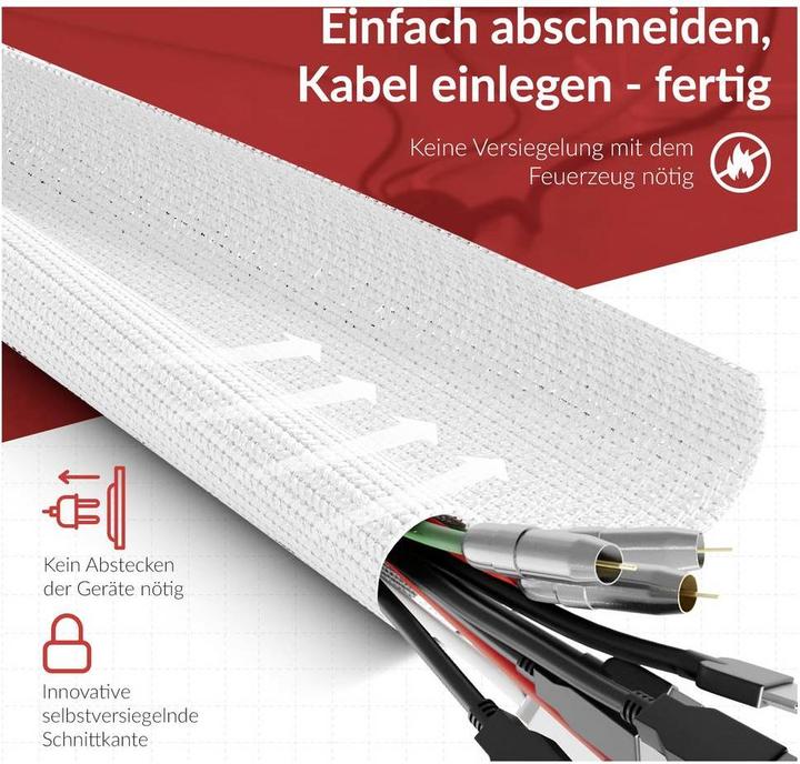 Produktbild Label-the-cable Kabelorganisator Weiss 1 Stück (LTC 5120) (Kabelschlauch, 200 cm)