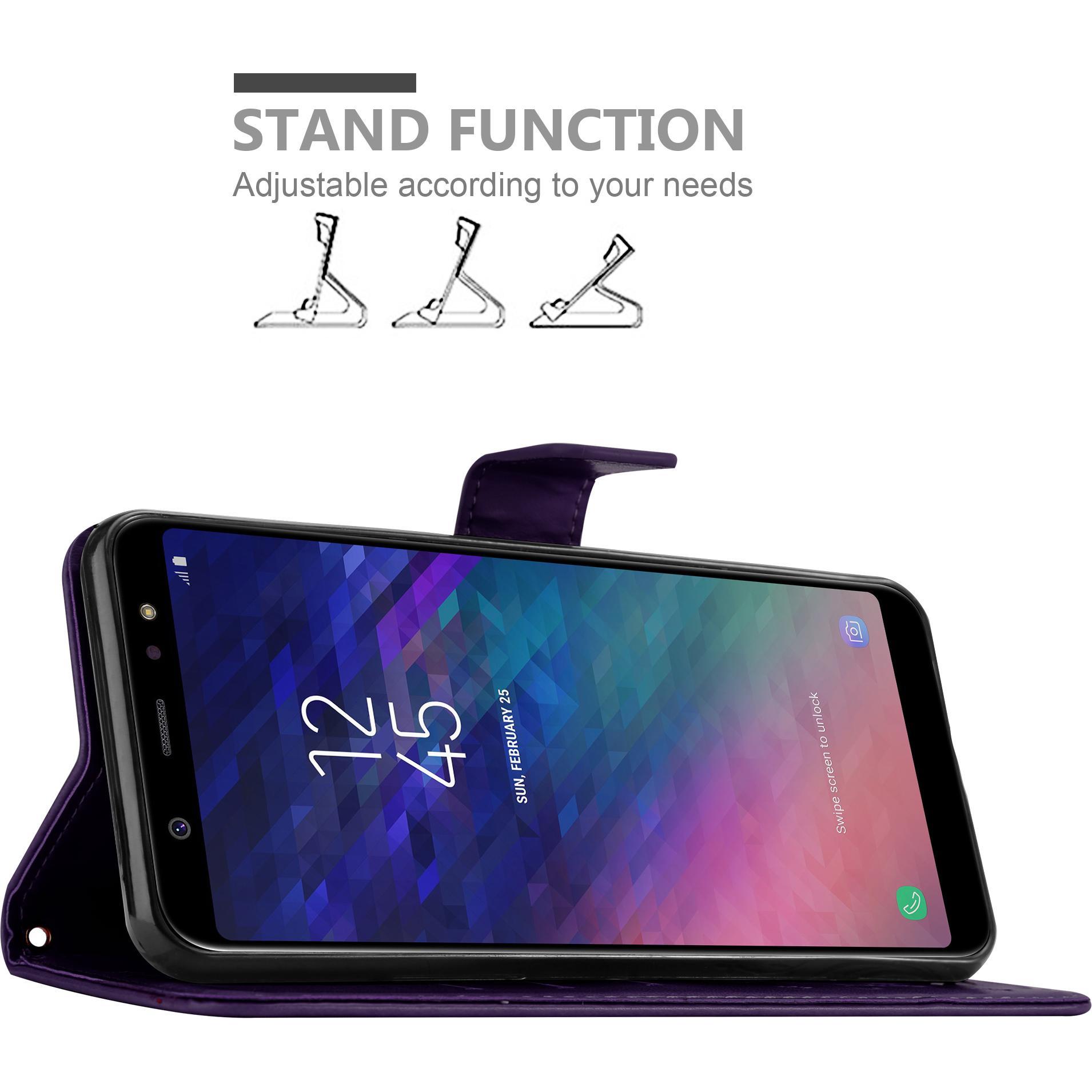 Thumbnail - Cadorabo Flower Book Cover (Samsung Galaxy A6+), Smartphone Hülle, Violett