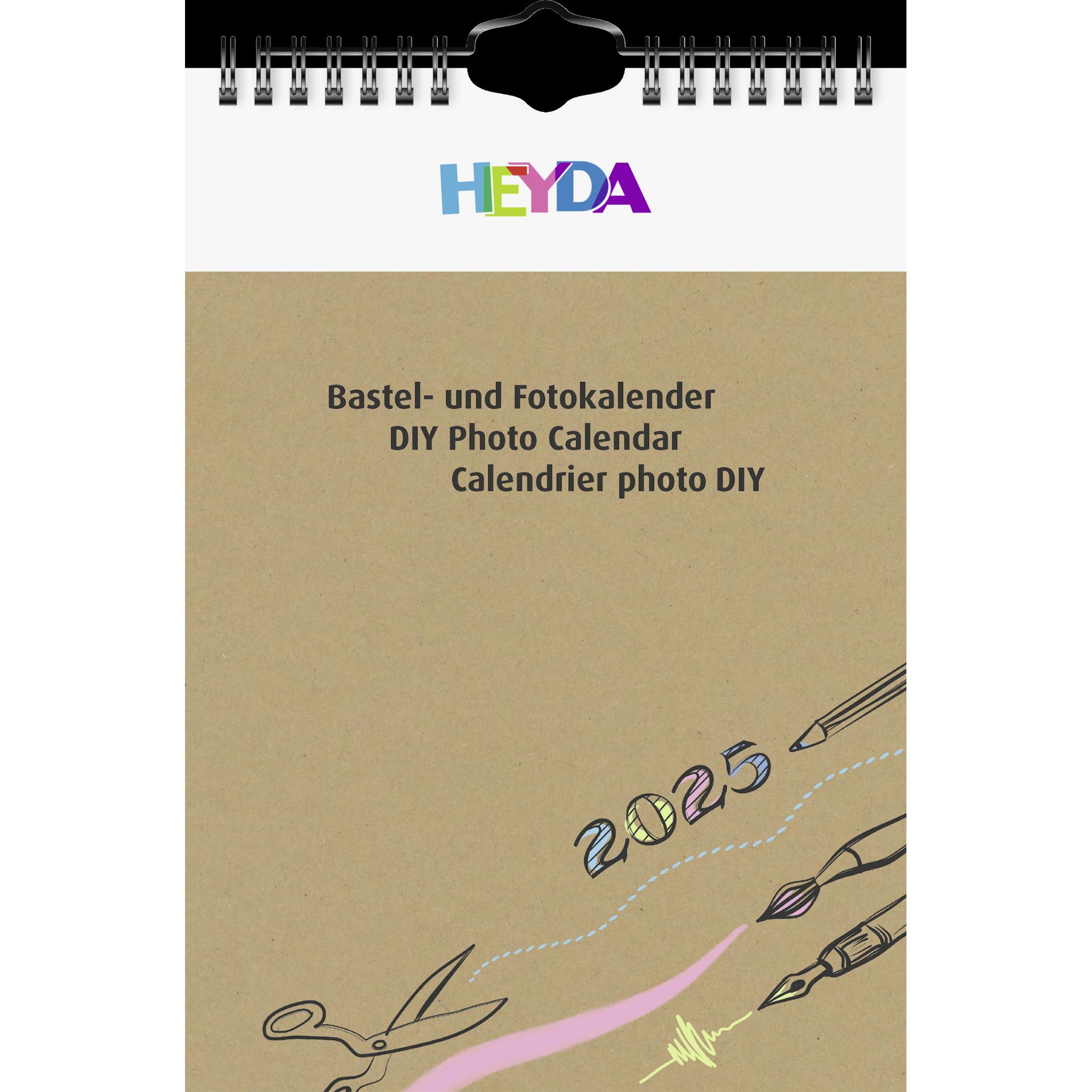 Heyda, Agenda, Bastelkalender A5 natur/natur 2025 (A5, Französisch, Deutsch, Englisch, Italienisch)