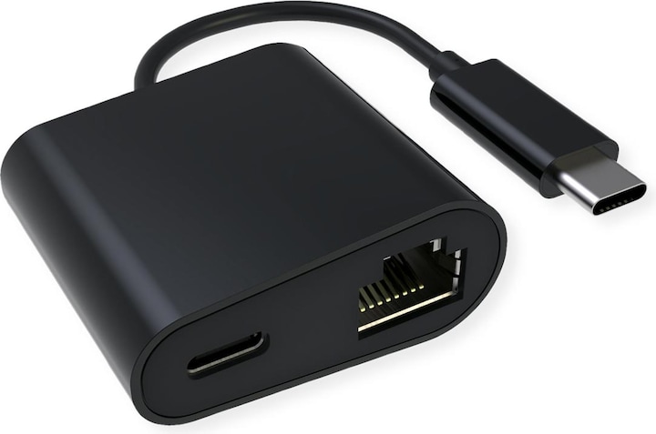 Produktbild Value USB 3.2 Gen 2 Typ C zu Gigabit Ethernet Konverter + 1x PD Port (USB-C, RJ45 (1x))
