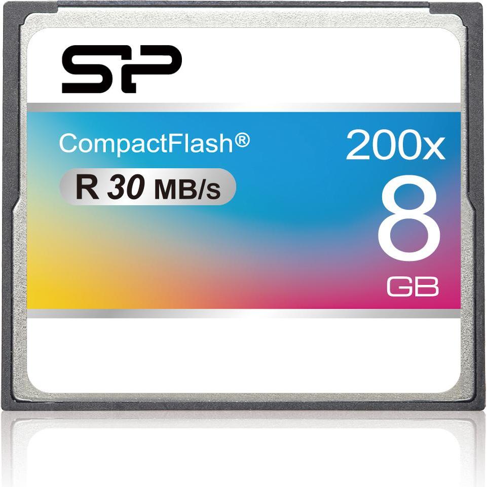 Silicon Power SP008GBCFC200V10 Speicherkarte Kompaktflash (8 GB, CF), Speicherkarte, Grau