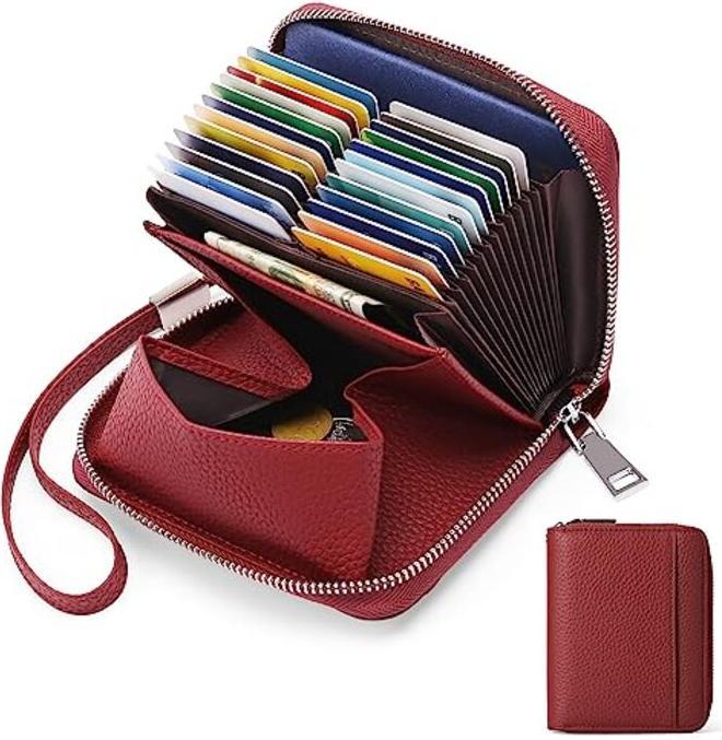 Produktbild Only-Bags.Store Portemonnaie aus Leder mit Kreditkartenschutz, Portemonnaie mit Reissverschluss, Portemonnaie im