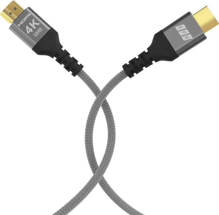 Actual product image EFB Elektronik EFB HighSpeed HDMI Cable with Ethernet 4K60Hz 18 Gbit/s 1m gray compatible with HDMI 2.0 (1 m)