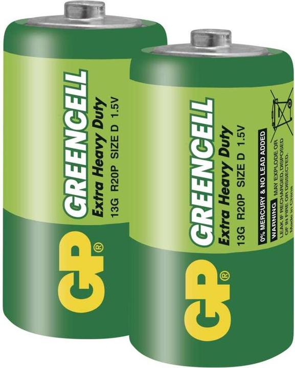 Produktbild GP Batteries ZINK R20 GREENCELL Batterie (2 Stk., D)