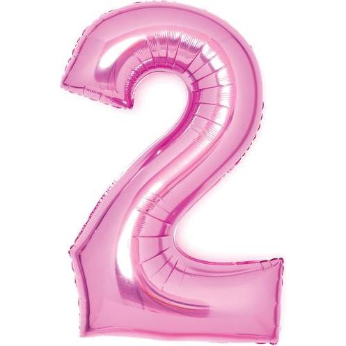 Amscan Folienballon pink, 66cm, Nummer 2