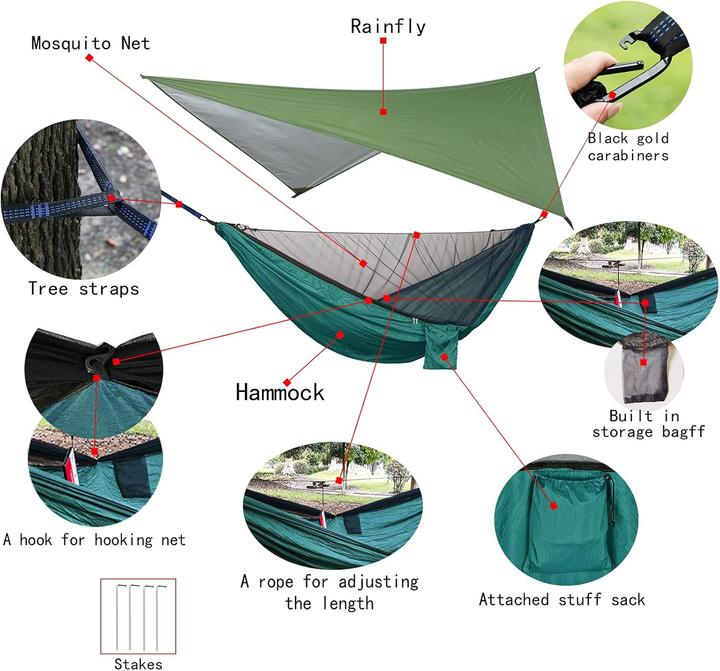 Actual product image YCD Camping hammock set (200 kg)