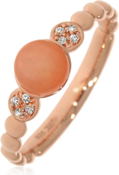 Produktbild Xen Ring mit Peach Mondstein und Weisstopase ca. 0,95 ct. rosévergoldet (56, 925 Silber)