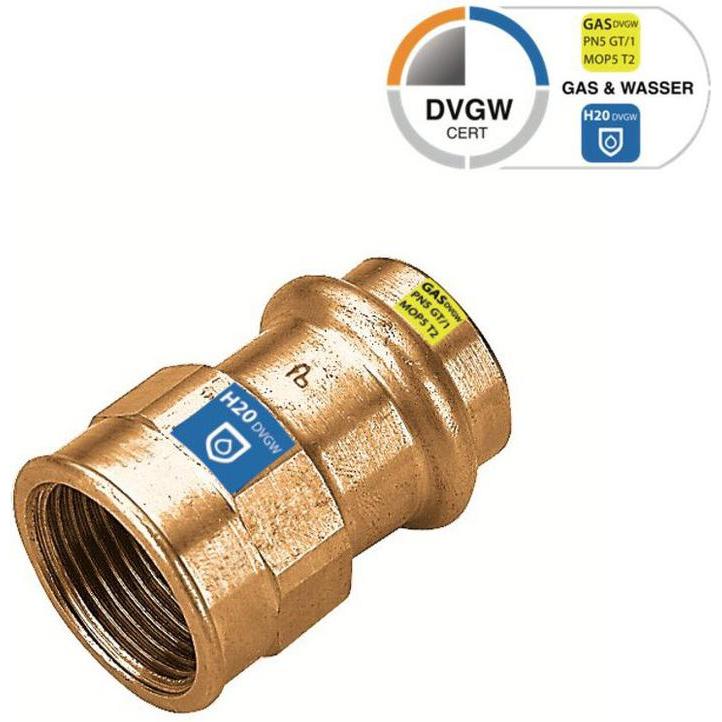 Sanpro, Rohrverbindungstechnik, CUPRESSK Pressfitting Übergang Innengewinde Übergangsmuffe, Grösse V 28, Gewinde 1" (Roh...