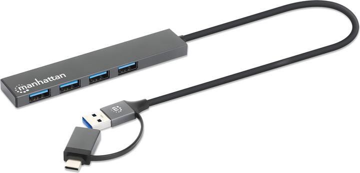 Produktbild Manhattan 4-Port USB 3.0 Typ-C / Typ-A Kombo-Hub (USB-C, 4 Ports)