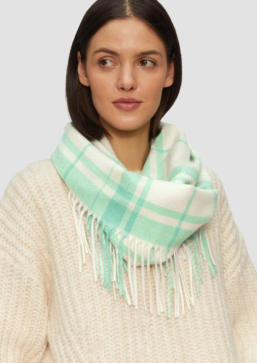 Produktbild S.Oliver Snood Karierter Loop-Schal mit Fransen