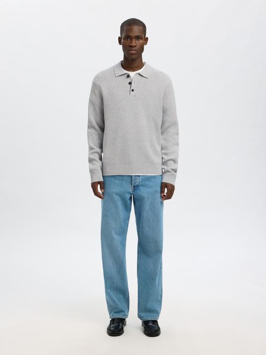 Actual product image Selected Texturiertes Baumwoll Poloshirt (L)