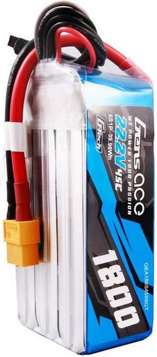 Produktbild Gens Ace G-Tech 1800mAh 22.2V 45C 6S1P Lipo Battery Pack with XT60 Plug (22.20 V, 1800 mAh)