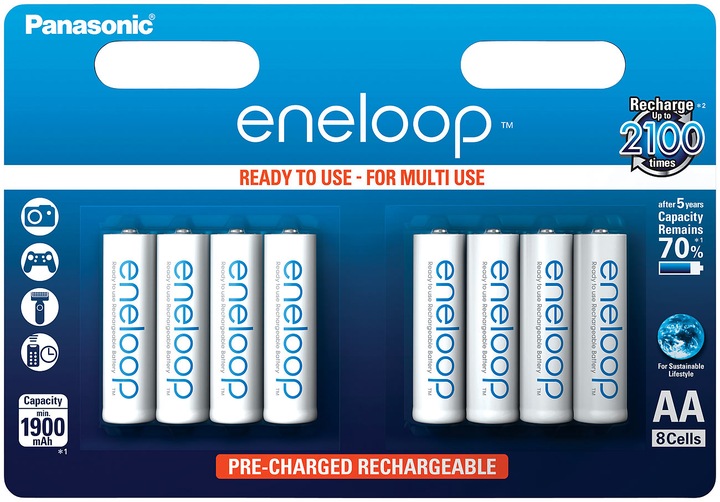 Produktbild Panasonic eneloop NiMH-Akkus (8er-Pack) (8 Stk., AA, 1900 mAh, Akku)